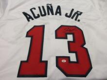 Ronald Acuna Jr of the Atlanta Braves signed autographed baseball jeresey PAAS COA 071