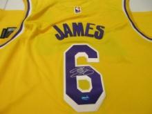 LeBron James of the LA Lakers signed autographed basketball jersey TAA COA 824