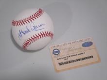Hank Aaron of the Atlanta Braves signed autographed official baseball Steiner COA