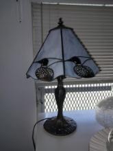 Tiffany Style lamp with metal base