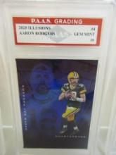 Aaron Rodgers Green Bay Packers 2020 Illusions #4 graded PAAS Gem Mint 10