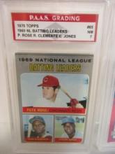 Pete Rose Roberto Clemente Cleon Jones 1970 Topps 69 NL Ldrs #65 graded PAAS NM 7