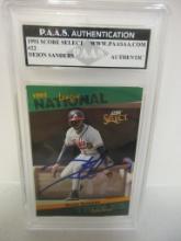 Deion Sanders of the Atlanta Braves signed autographed slabbed sportscard PAAS Holo 709