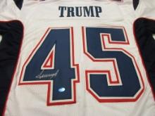 Donald Trump POTUS signed autographed football jersey TAA COA 507