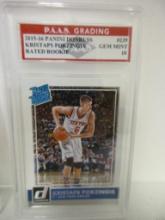 Kristaps Porzingas NY Knicks 2015-16 Donruss Rated ROOKIE #239 graded PAAS Gem Mint 10