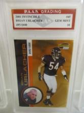 Brian Urlacher Chicago Bears 2001 Invincible 495/1000 #45 graded PAAS Gem Mint 10