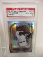 Luis Robert White Sox 2021 Bowman Chrome Top 100 #BTP-3 graded PAAS Gem Mint 10