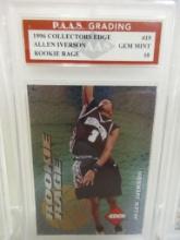 Allen Iverson Georgetown 1996 Collectors Edge ROOKIE Rage #19 graded PAAS Gem Mint 10