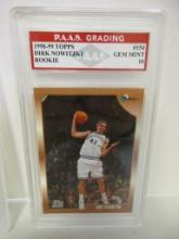 Dirk Nowitzki Dallas Mavericks 1998-99 Topps ROOKIE #154 graded PAAS Gem Mint 10