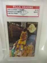 Shaquille O'Neal LSU 1993 Classic 4 SPort Limited Print #LP6 graded PAAS NM-MT 8