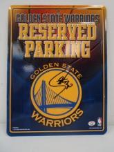 Stephen Curry of the Golden State Warriors signed autographed metal sign PAAS COA 452