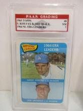 Sandy Koufax Don Drysdale 1965 Topps 1964 NL ERA Ldrs #8 graded PAAS NM 7