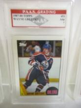 Wayne Gretzky Edmonton Oilers 1987-88 Topps #53 graded PAAS NM 7