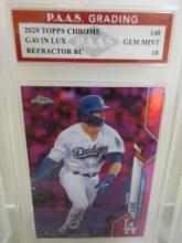 Gavin Lux LA Dodgers 2020 Topps Chrome ROOKIE Refractor #148 graded PAAS Gem Mint 10