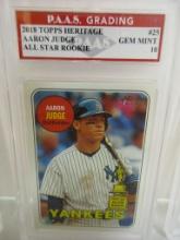 Aaron Judge Yankees 2018 Topps Heritage All Star ROOKIE #25 graded PAAS Gem Mint 10