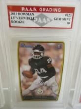 Le'Veon Bell Steelers 2013 Bowman ROOKIE #123 graded PAAS Gem Mint 10