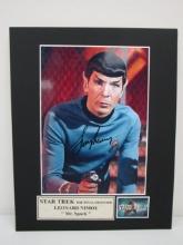 Leonard Nimoy of Star Trek signed autographed 5x7 matted photo TAA COA 237