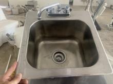 Eagle Stainless Steel Drop In Hand Sink with Faucet model SR-14-12-9.5-1 basin measures 17" x 17" x