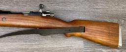 MAUSER MODEL M48A 8MM MAUSER CALIBER BOLT-ACTION RIFLE WITH LEATHER SLING.