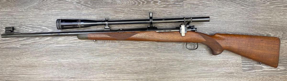 WINCHESTER MODEL 54 .22 HORNET CAL. BOLT-ACTION RIFLE W/ LYMAN SUPER TARGET SPOT SCOPE.