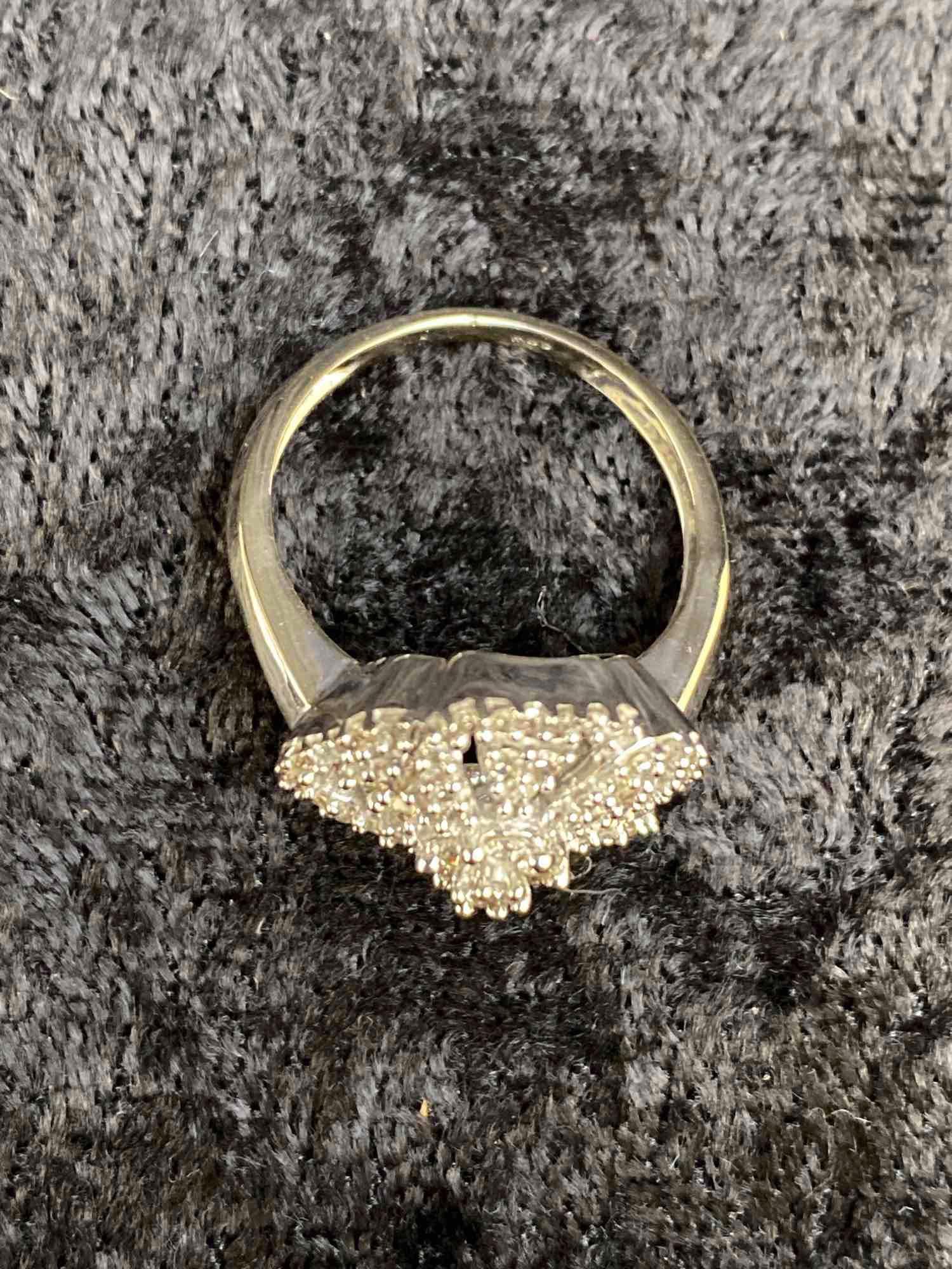 One 14k White Gold Diamond Filigree Ring