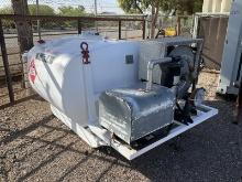 SKID MOUNTED TANK W/ PUMP AND HOSE REEL