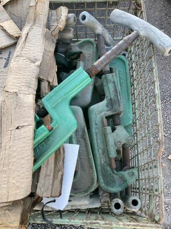 BASKET OF GREENLEE HEAVY DUTY PIPE CUTTERS