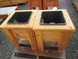 (2) 20'' X 20'' 1-POT CEDAR PLANTER BOXES (UNUSED)