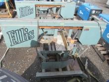 ELLIS 1800 HORIZONTAL MITRE BANDSAW W/ ADJUSTABLE ANGLE BASE, 11' X 1'' X .035'' THICK BLADE, SINGLE