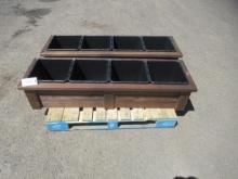 (2) 60'' X 18'' 4-POT CEDAR PLANTER BOXES (UNUSED)