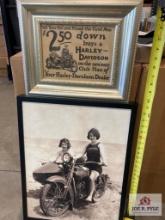 Harley Davidson B/W "Beach Girls On Bikes" Photo Frame