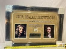 Sir Isaac Newton Signed Cut Photo Frame
