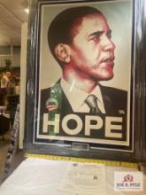 El Mac "Obama" Signed Lithograph Photo Frame