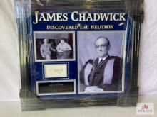 James Chadwick Signed Cut Photo Frame