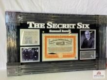 Samuel Insull "The Secret Six" Signed Stock Certificate Photo Frame