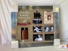 Charles "Lucky" Luciano Signed Flask Photo Frame
