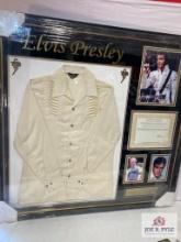 Elvis Presley Worn Pleated Cream Colored Shirt Photo Frame
