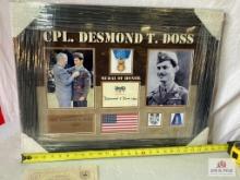 Corporal Desmond Doss Signed Medal Of Honor Card Photo Frame