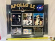 "Apollo 11" 3 Sig. Postcard Photo Frame (Armstrong,Aldrin,Collins)