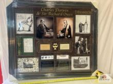 Charles Darwin & Sir Richard Owen Signed Cuts Photo Frame