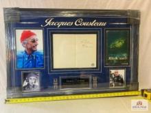 Jacques Cousteau "Elava Meri" Signed Book Photo Frame