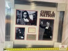Carry A. Nation Signed Cut Photo Frame