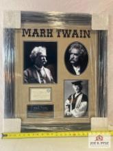 Mark Twain Signed Cut Photo Frame