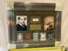 Charles Dickens Signed Cut Photo Frame