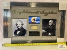 Henry Wadsworth Longfellow Signed Cut Photo Frame