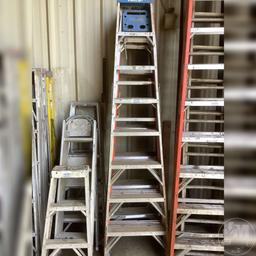 3 ‘......8”...... FT STEP LADDERS, 2 FIBERGLASS, 1 ALUMINUM