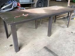 STEEL TABLE 8 FT X 3 FT 30 IN TALL