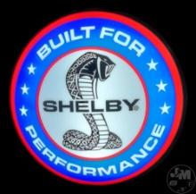 SHELBY "BUILT FOR PERFORMANCE" ROTATING LED SIGN. FLANGE. 26" FROM