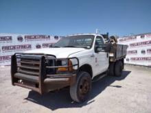 2007 FORD F-350 SINGLE AXLE REGULAR CAB 4X4 FLATBED TRUCK VIN: 1FDWF37P07EB48347