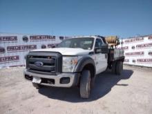 2013 FORD F-550 SINGLE AXLE REGULAR CAB 4X4 FLATBED TRUCK VIN: 1FDUF5HT5DEB03947